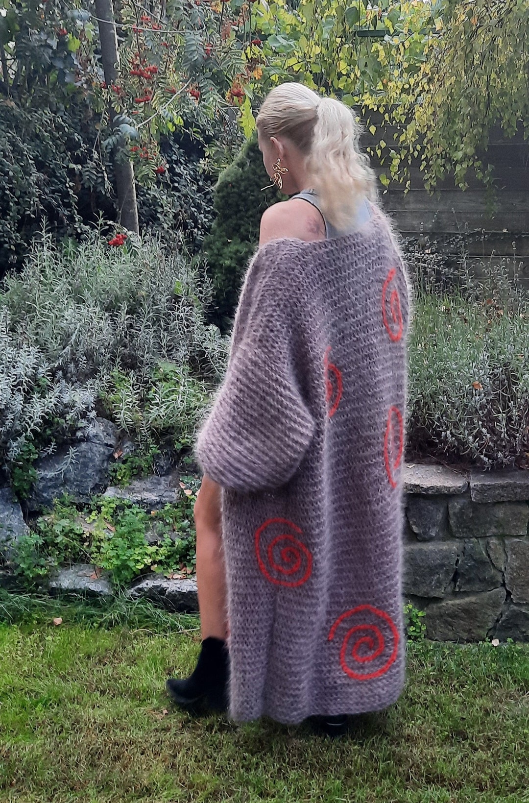 Boho Mohair Maxi Cardigan Long Mohair Cardigan Knitted Wool - Etsy