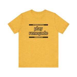 Renegade Tee Unisex Short Sleeve Shirt: Pittsburgh Football Urban Athletic Wear, Eco Cotton (Bella Canvas 3001, XS-4XL)