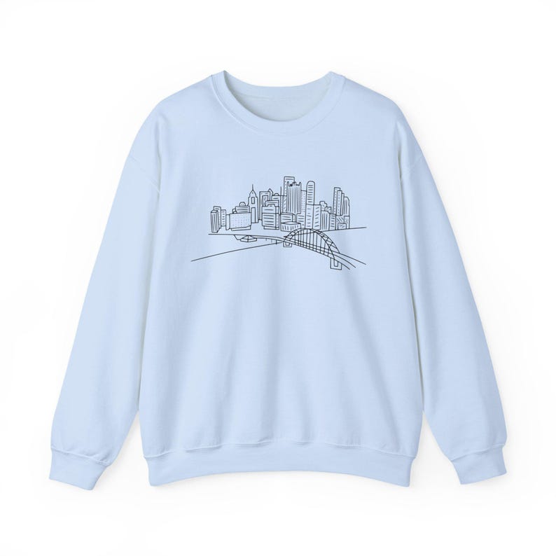 Unisex Crewneck, Pittsburgh Cityscape Pullover - Heavy Blend Fabric | Cotton Polyester Mix | XS-XXL image 7
