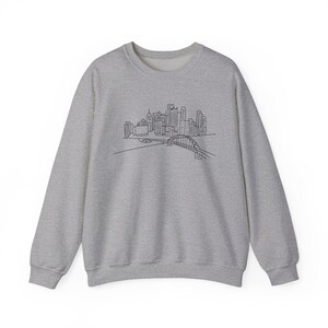 Unisex Crewneck, Pittsburgh Cityscape Pullover - Heavy Blend Fabric | Cotton Polyester Mix | XS-XXL image 3