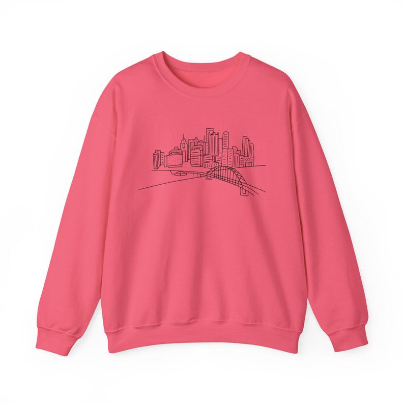 Unisex Crewneck, Pittsburgh Cityscape Pullover - Heavy Blend Fabric | Cotton Polyester Mix | XS-XXL image 10