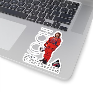 Kiss Cut Astronaut Sticker: Retro Space Suit Portrait - Glossy Vinyl, Scratch-Resistant Finish, Indoor Use image 5