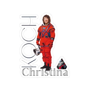 Kiss Cut Astronaut Sticker: Retro Space Suit Portrait - Glossy Vinyl, Scratch-Resistant Finish, Indoor Use image 1