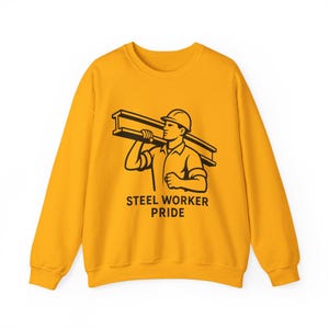 Sudadera unisex de cuello redondo para trabajadores siderúrgicos, diseño Pittsburgh Pride (mezcla gruesa 50 % algodón, tallas S-5XL) imagen 4