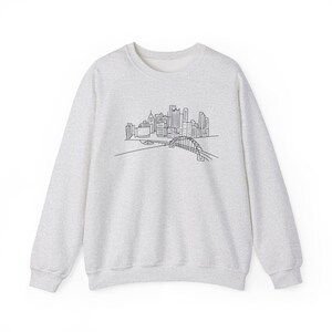 Pittsburgh Sweatshirts Unisex Crewneck, Skyline Print (Heavy Blend, Cotton-Polyester, Durable Stitching, XS-XXL)