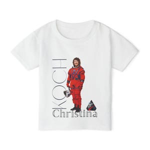 Toddler Shirt Kids Space Explorer Tee, Artemis 2 Mission Graphic (Soft Medium Weight Cotton, Orange Pressure Suit, Sizes 2T-5T)
