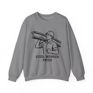 Sudadera unisex de cuello redondo para trabajadores siderúrgicos, diseño Pittsburgh Pride (mezcla gruesa 50 % algodón, tallas S-5XL) imagen 6