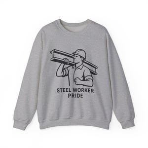 Sudadera unisex de cuello redondo para trabajadores siderúrgicos, diseño Pittsburgh Pride (mezcla gruesa 50 % algodón, tallas S-5XL) imagen 3