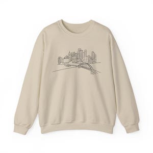 Unisex Crewneck, Pittsburgh Cityscape Pullover - Heavy Blend Fabric | Cotton Polyester Mix | XS-XXL image 2
