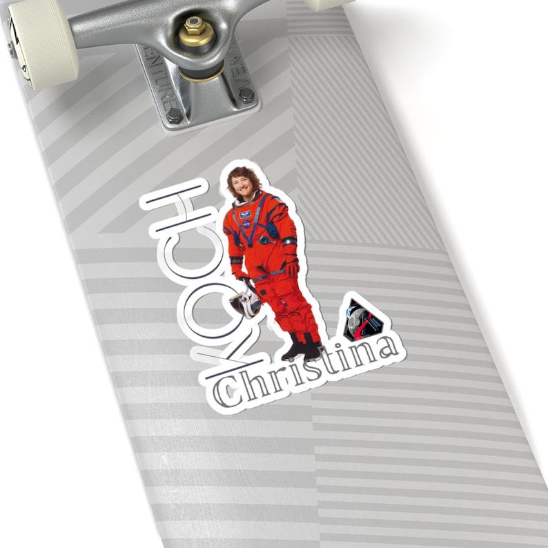 Kiss Cut Astronaut Sticker: Retro Space Suit Portrait - Glossy Vinyl, Scratch-Resistant Finish, Indoor Use image 8