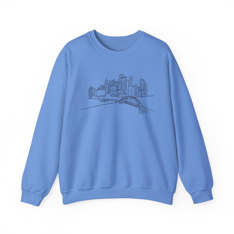 Unisex Crewneck, Pittsburgh Cityscape Pullover - Heavy Blend Fabric | Cotton Polyester Mix | XS-XXL image 8