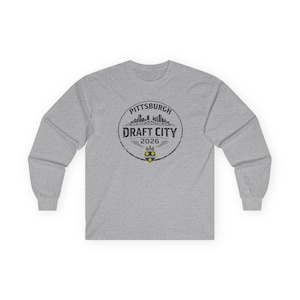 NFL Draft Pittsburgh Ultra Cotton Long Sleeve Tee: Classic Fit, Durable Shoulders | 100% Cotton, Eco-Friendly Fabric | Unisex Sizes
