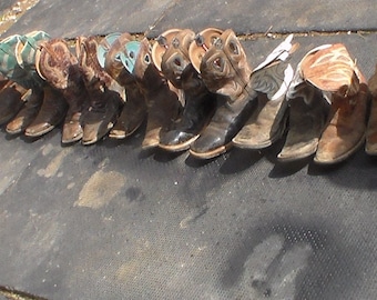 Old, Authentic Ranch Worn Cowboy N Cowgirl Boots
