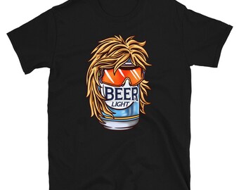 Funny Beer Drinking Shirt, Beer Mullet Shirt, Funny Beer Can Mullet T-Shirt