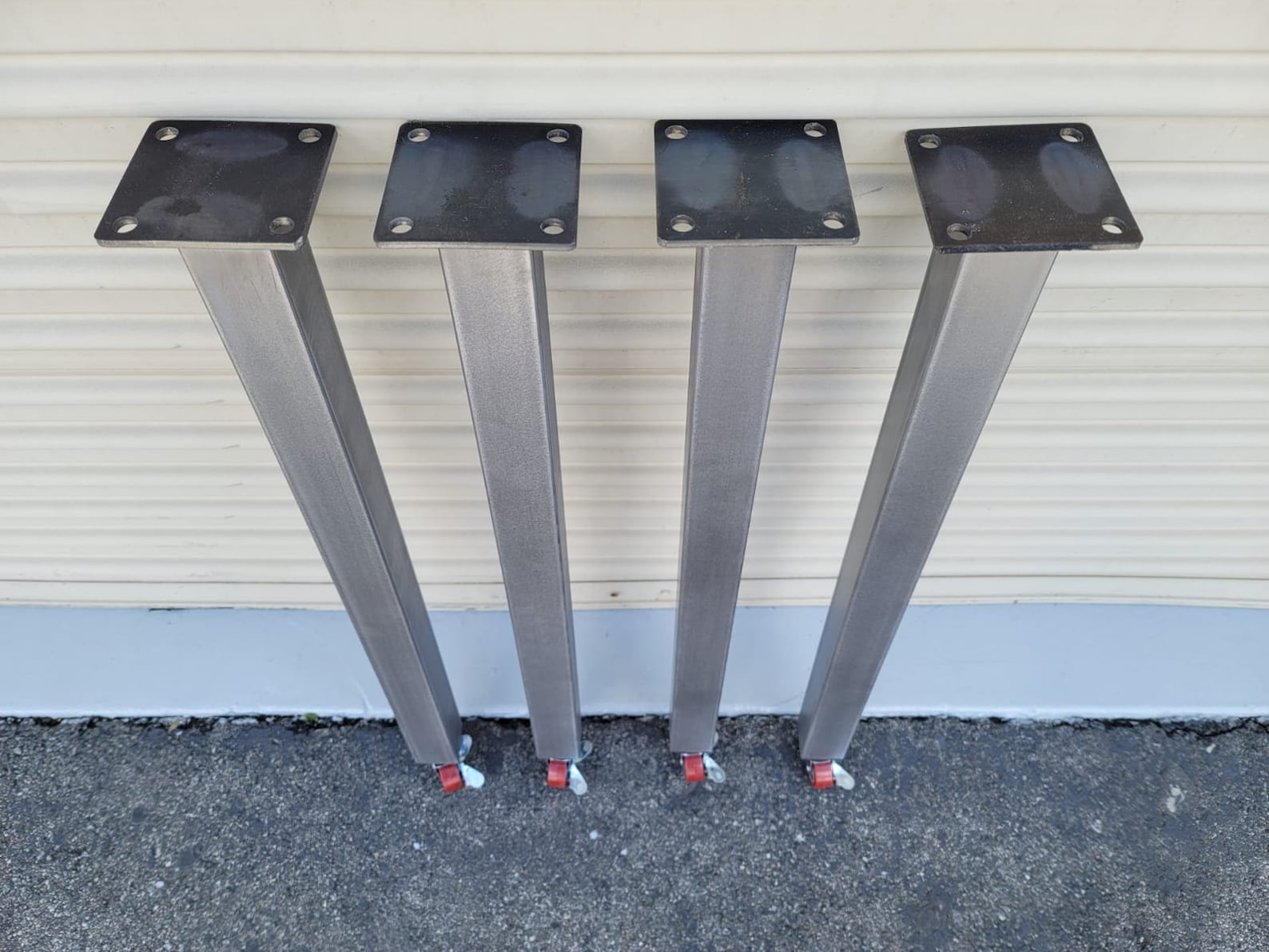 Square Table Legs With Wheels and Locking Mechanismsquare Etsy