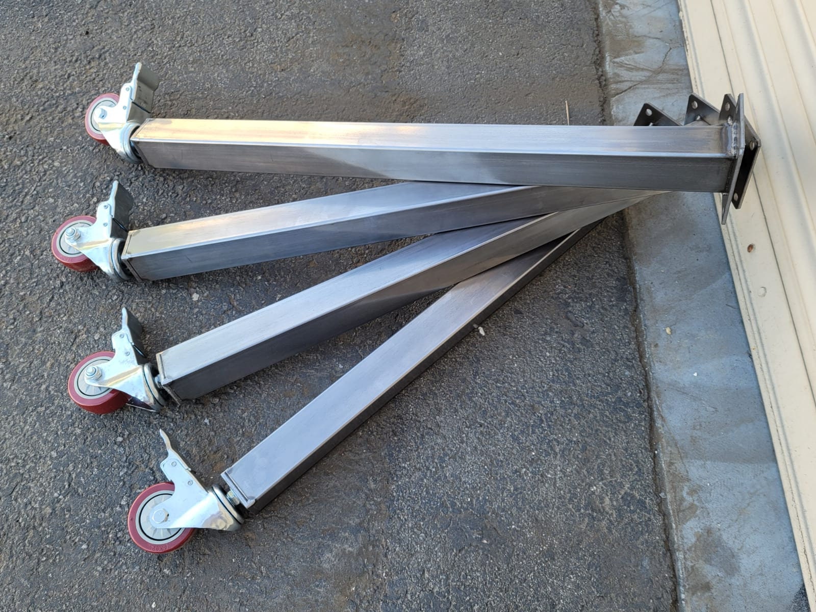 4 Dining Square Table Legs with Wheels 4 Industrial Square Etsy