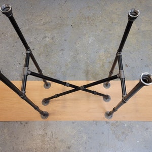 2 stabilizers.Very Stable Model Industrial Pipe Urban Table Legs, Stable and Reliable System Heavy Duty Metal Table Legs image 5