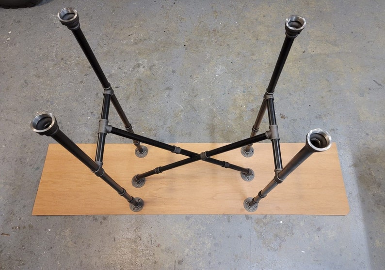 2 stabilizers.Very Stable Model Industrial Pipe Urban Table Legs, Stable and Reliable System Heavy Duty Metal Table Legs image 5