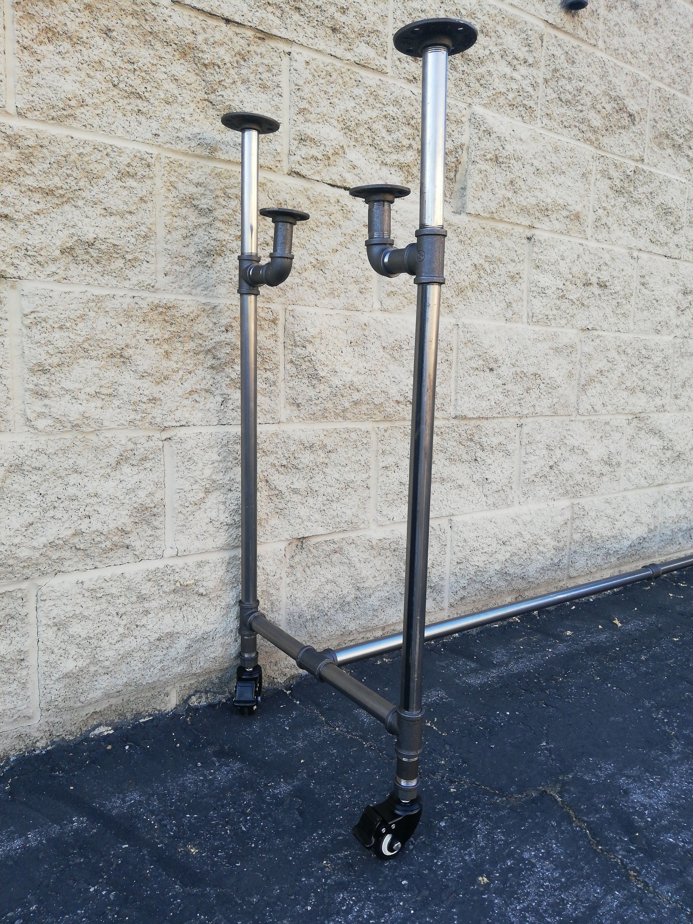 Set of Table Legs With Wheels With a Crossbar 36h X Etsy UK