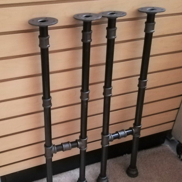 Black Steel Pipe Table Legs, Industrial DIY Kit