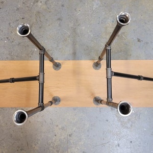 2 stabilizers.Very Stable Model Industrial Pipe Urban Table Legs, Stable and Reliable System Heavy Duty Metal Table Legs image 4