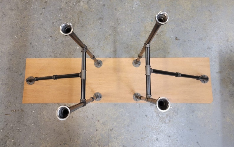 2 stabilizers.Very Stable Model Industrial Pipe Urban Table Legs, Stable and Reliable System Heavy Duty Metal Table Legs image 4