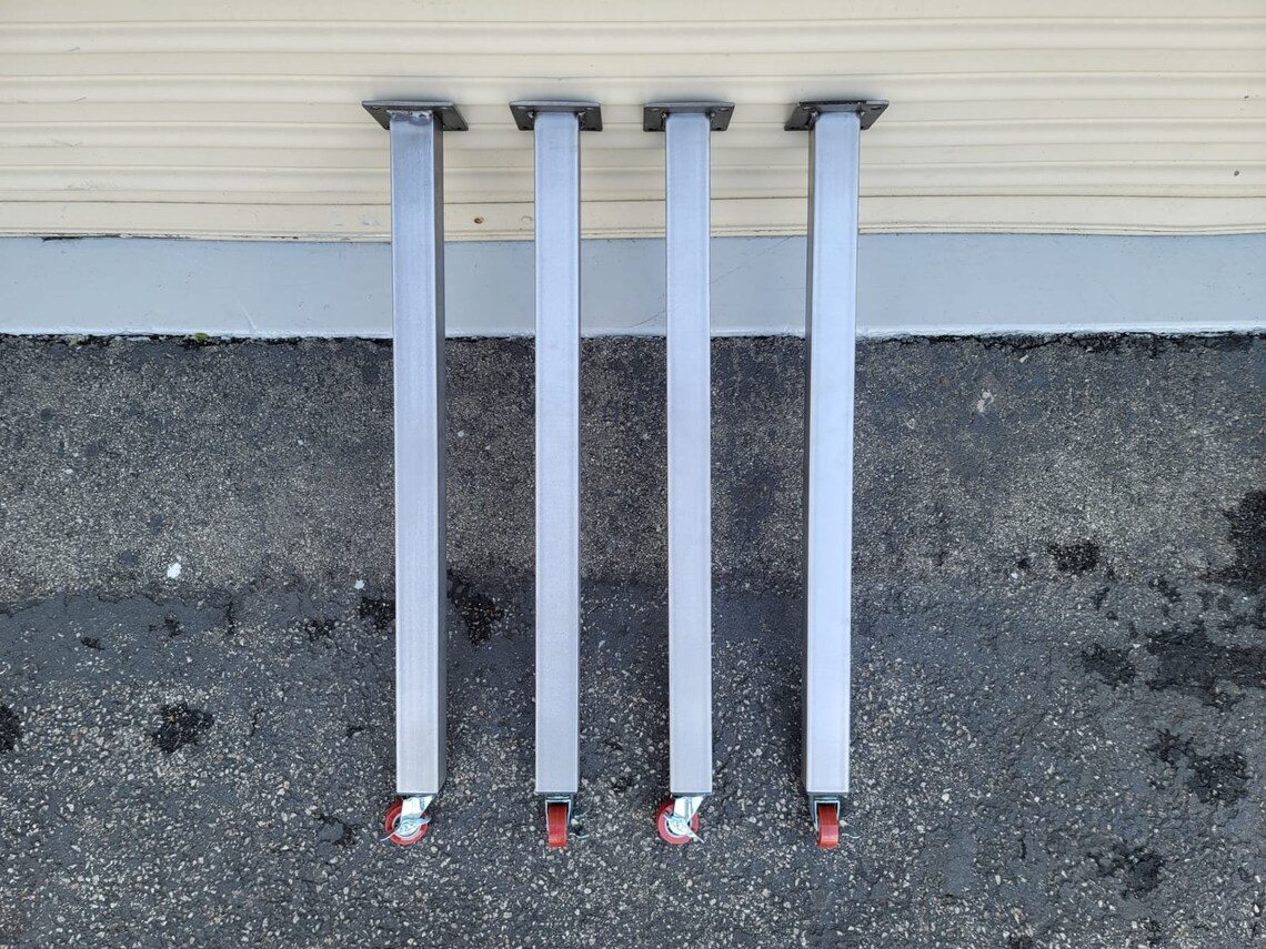 Square Table Legs With Wheels and Locking Mechanismsquare Etsy