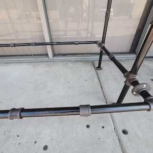 Table legs with two crossbars for legs,iron pipe tale legs,black pipe legs,Table legs with 2 crossbars , from floor,