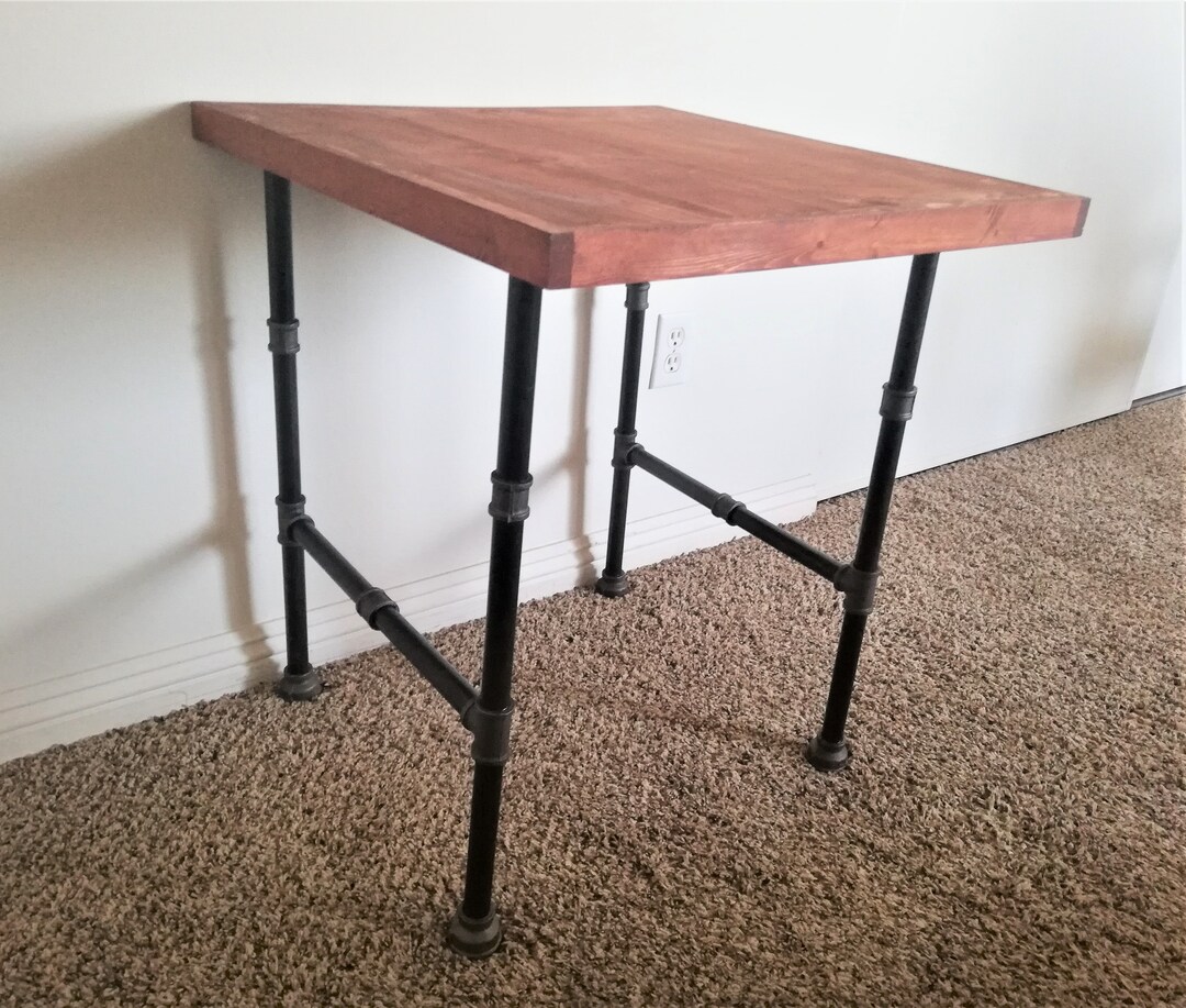 Industrial Pipe Decor Table Leg Set, Rustic Table Table Base Kit, Dark