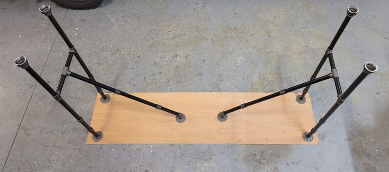 2 stabilizers.Very Stable Model Industrial Pipe Urban Table Legs, Stable and Reliable System Heavy Duty Metal Table Legs image 7