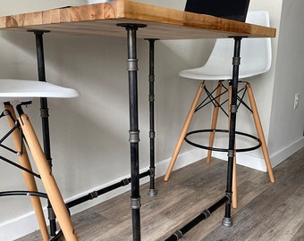 Black Metal Pipe Table Legs, Industrial DIY Kit