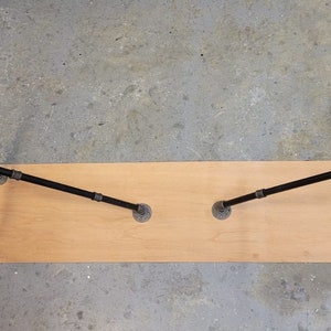 2 stabilizers.Very Stable Model Industrial Pipe Urban Table Legs, Stable and Reliable System Heavy Duty Metal Table Legs image 3