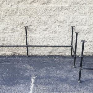 Set of 8 Legs: 28&quot;H x 23&quot; W x 80&quot;L  and  28&quot; H x 23&quot; W x 46&quot;L for L-Shaped Desk,Industrial Table Legs,Steel Pipe Table Base,Metal Table Legs
