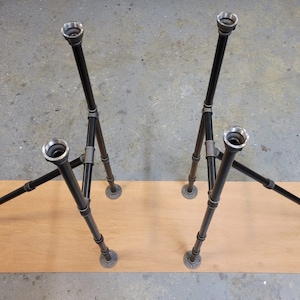 2 stabilizers.Very Stable Model Industrial Pipe Urban Table Legs, Stable and Reliable System Heavy Duty Metal Table Legs image 8