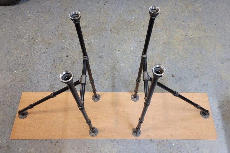 2 stabilizers.Very Stable Model Industrial Pipe Urban Table Legs, Stable and Reliable System Heavy Duty Metal Table Legs image 8