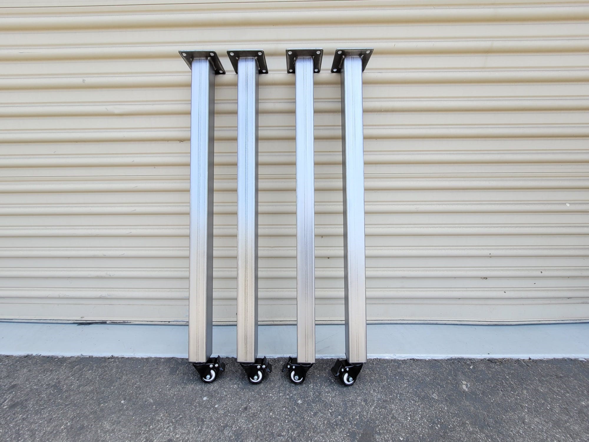 4 Square Metal Table Legs With Wheels 2table Legs 4 Etsy