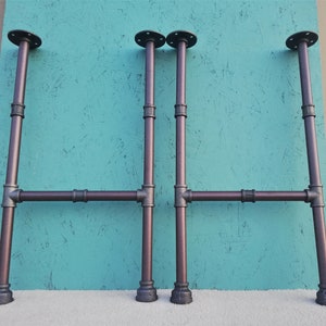 Oil Rubbed Bronze Table Legs, Table Legs, Industrial Urban Bar Table Legs, Urban Decor Table Legs, Steel Pipe Legs, Metal Table Legs