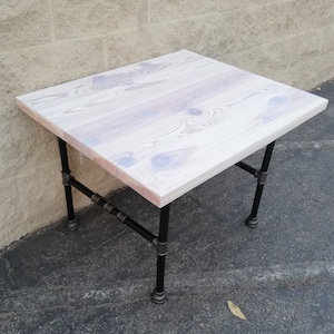 Handmade Antique White Reclaimed Wood Table Top: Rustic Dining or Coffee Table (21x44&quot;)
