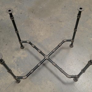 Black Metal Pipe Table Legs, Industrial Steel Table Base, DIY Kit