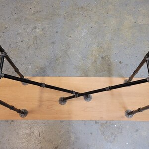 2 stabilizers.Very Stable Model Industrial Pipe Urban Table Legs, Stable and Reliable System Heavy Duty Metal Table Legs image 2