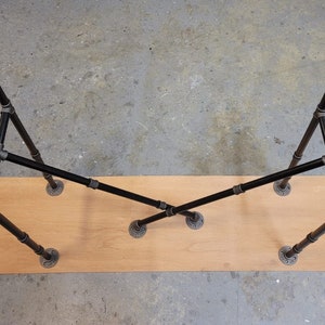 2 stabilizers.Very Stable Model Industrial Pipe Urban Table Legs, Stable and Reliable System Heavy Duty Metal Table Legs image 6