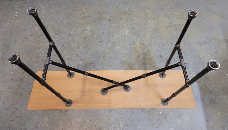 2 stabilizers.Very Stable Model Industrial Pipe Urban Table Legs, Stable and Reliable System Heavy Duty Metal Table Legs image 6