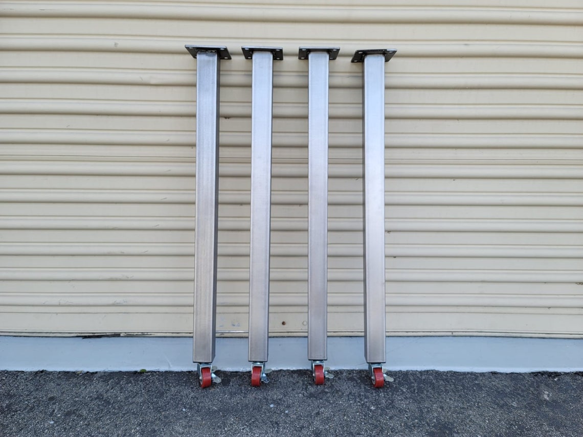 Square Table Legs With Wheels and Locking Mechanismsquare Etsy