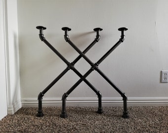 Black Industrial Pipe Table Legs, DIY Kit