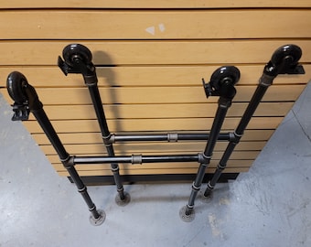 Industrial Pipe Table Legs with Wheels, Urban Decor