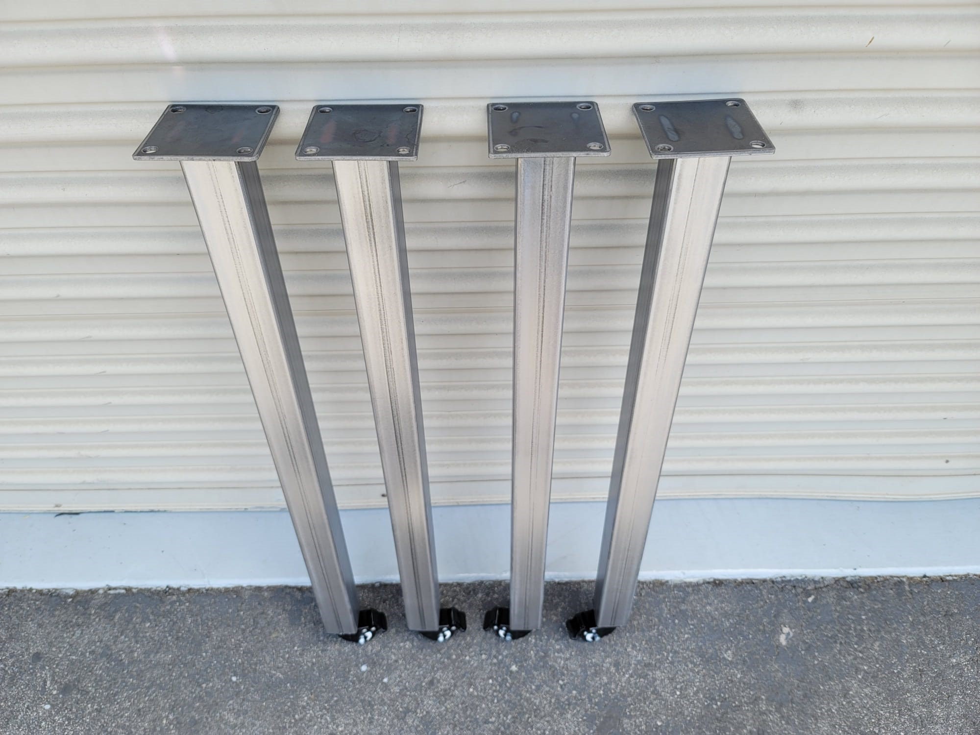 4 Square Metal Table Legs With Wheels 2table Legs 4 Etsy