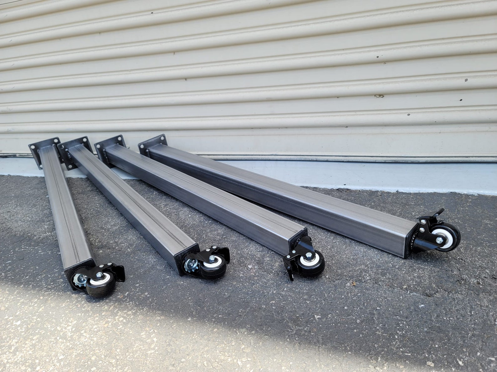 4 Square Metal Table Legs With Wheels 2table Legs 4 Etsy Hong Kong