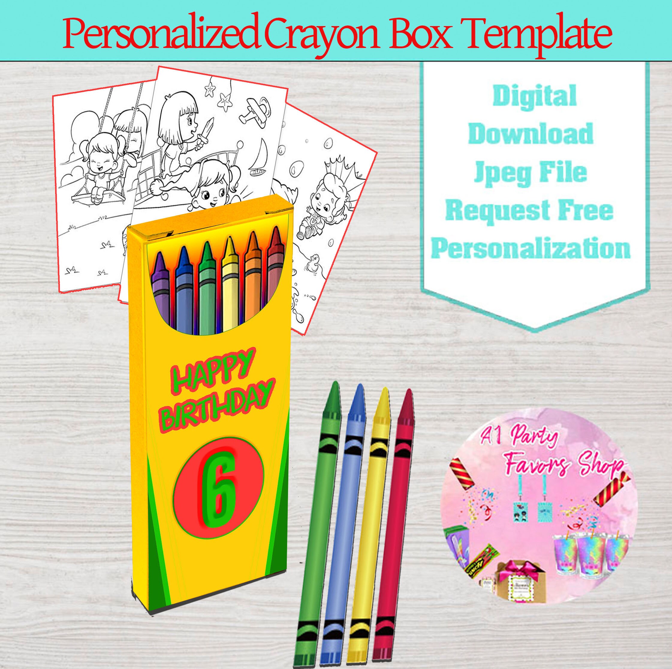 cards 270 Personalised Labels Crayons Address handmade by 260 set 