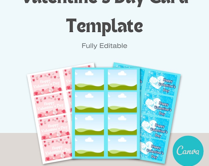 Editable Valentine's Day Card Template, Instant Download, Digital ...