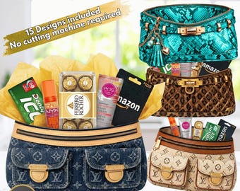 Modello per borsetta di carta / Porta carte regalo fai da te / Sacchetto per bomboniere / Stampabile